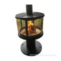Hot Sale Indoor Heating And Cooking Real Fire Fireplace Wood Burning Stove